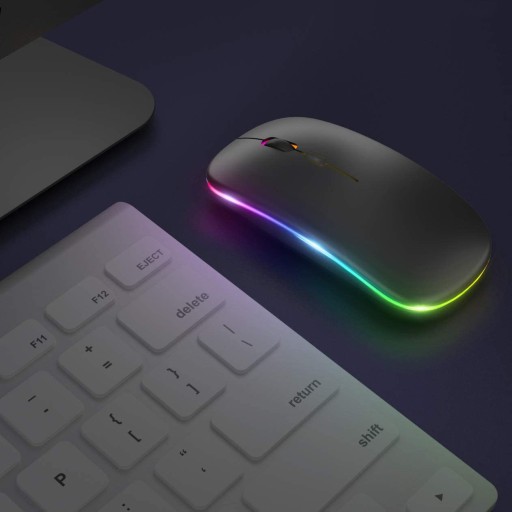 BEZDRÔTOVÁ LED BLUETOOTH MYŠ PRE PRENOSNÝ POČÍTAČ TV TICHÁ ČIERNA