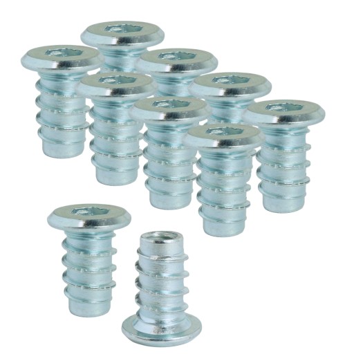 10x nástrčná skrutka M6 x 16 mm s nákružkom na drevo, ľavý závit