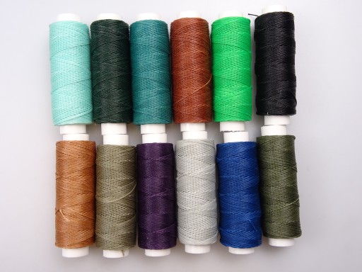 Voskované nite na šitie kože 40 m / 0,45 kaki