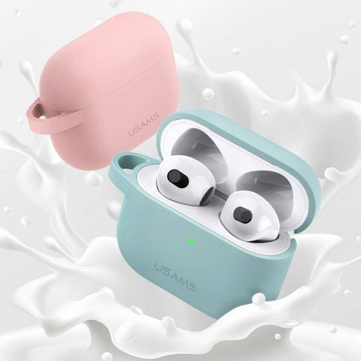 USAMS Ochranné puzdro pre AirPods 3 silikónové ružové