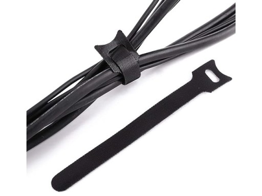 VELCRO PÁSKA ORGANIZÁTOR NA KABEL SVIEČKA KRVAZA 15cm ČIERNA 50 ks