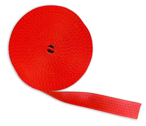 Polyesterový popruh, šírka 50 mm, 7,5T, červený