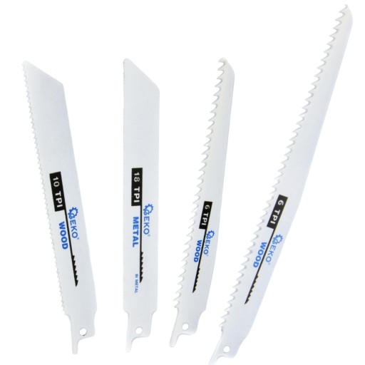Pílový list šabľový 15-20cm 6-18TPI sada 10ks drevo kov Ge plast