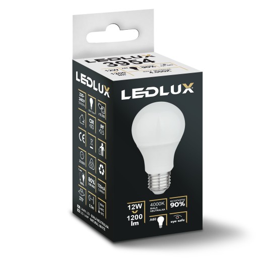 E27 LED žiarovka 12W = 110W SMD 4000K neutrálna Premium LEDLUX nebliká