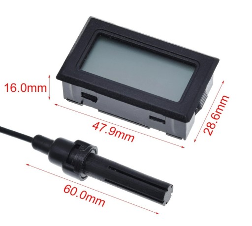 689 Elektronický teplomer LCD sonda vlhkomer 1m