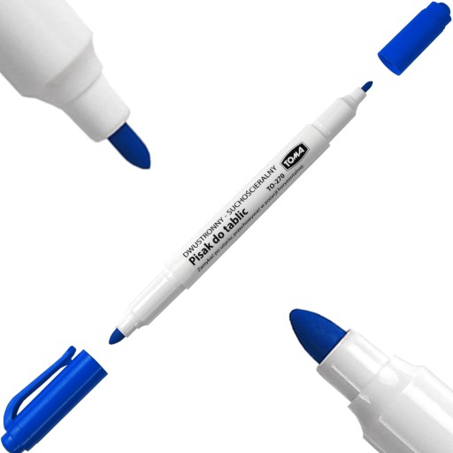 Obojstranný suchý zmazateľný popisovač TOMA TO-270 BLUE 0,8 mm a 1,5 mm
