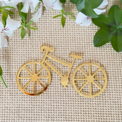 Tortový príbor na bicykel Dekor 9cm ZLATÝ Plexi