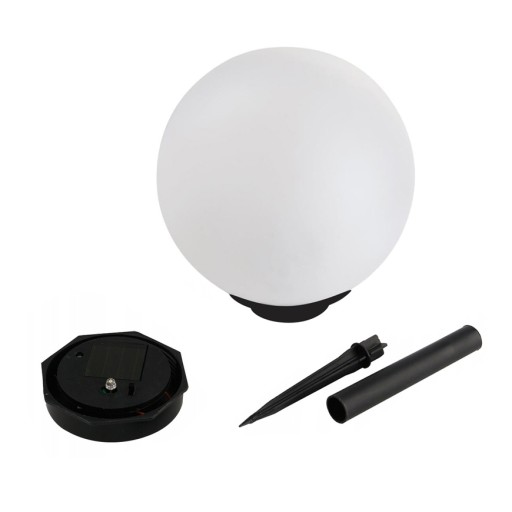 Záhradná lampa LED solárna guľa 15 cm, pozemná SuperLED