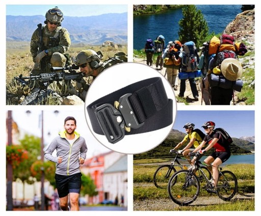 Taktický vojenský opasok s QR prackou pre prežitie 120 cm čierny