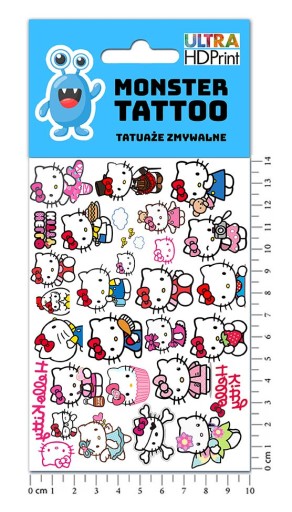 UMÝVAJÚCE DOČASNÉ TETOVANIE PRE DETI HELLO KITTY ORIGINÁLNE DIZAJNY