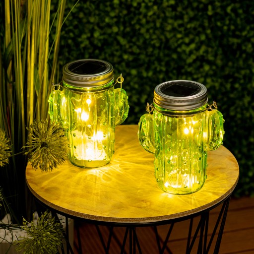 SOLÁRNA LAMPA ZÁHRADNÁ JAR CACTUS GLASS LED