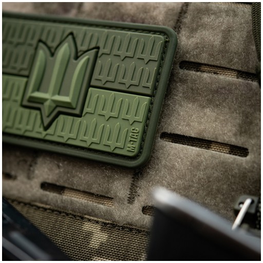 3D nášivka Ukrajina vlajka s trojzubcom emblém M-Tac 8x5cm PVC suchý zips Olivový