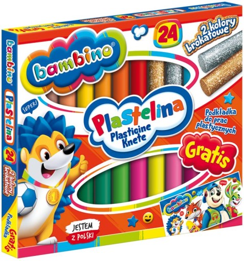 BAMBINO plastelína 24 farieb okrúhla + podložka