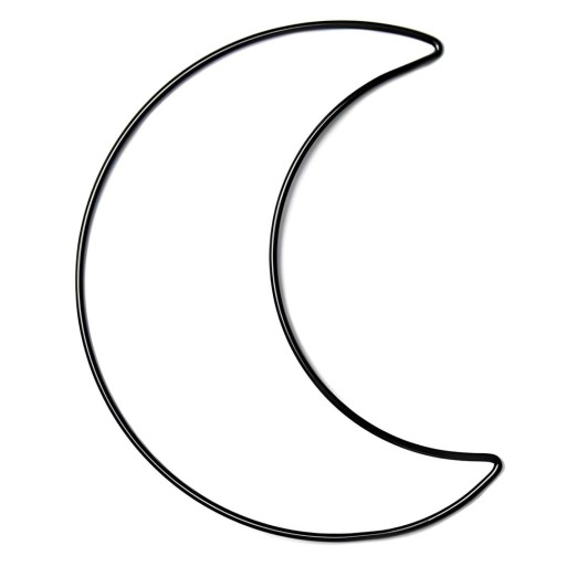 Dekorácia KOVOVÝ PRSTEŇ MESIAC ČIERNA 17 cm