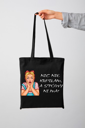 Nákupná taška Cotton Shopper s potlačou čiernej farby ako darček