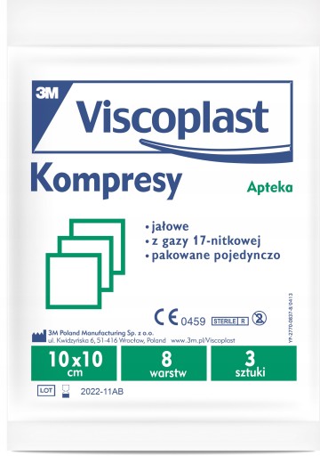 VISCOPLAST sterilné obklady 10*10 - 3 ks