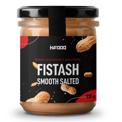 Arašidové maslo s himalájskou soľou 100% 330g FISTASH SMOOTH SALTED HiFOOD