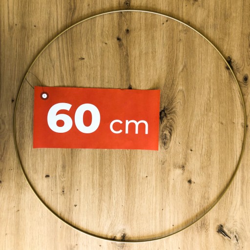 MATNÝ ZLATÝ KOVOVÝ prsteň na lapač snov, 60 cm