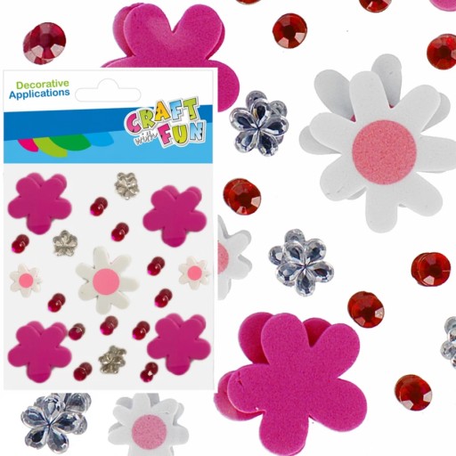 Dekoratívna ozdoba EVA Flowers samolepiace kryštály CRAFT WITH FUN
