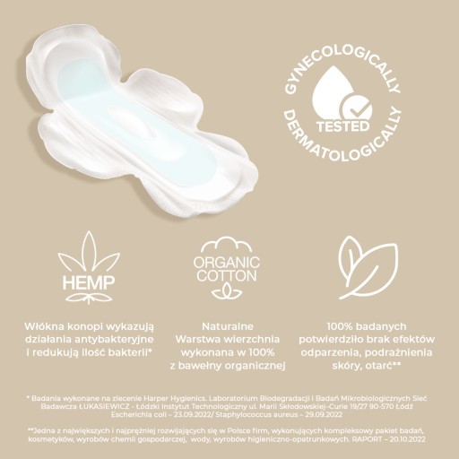 Cleanic Naturals Hemp Day hygienické vložky, 10 ks.