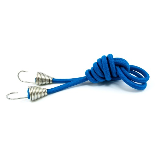 Elastické gumené lano 4mm modré s háčikom 2m