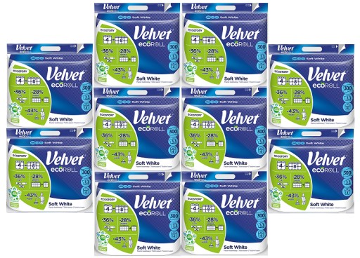 Velvet Eco Roll Toaletný papier, jemný biely, 4 ks