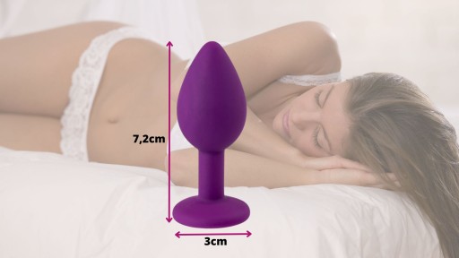 SILIKÓNOVÁ ANÁLNA ZÁSTRČKA S KRYŠTÁLOVOU ZÁTKOVOU PRE ANAL PLAY SMOOTH RS
