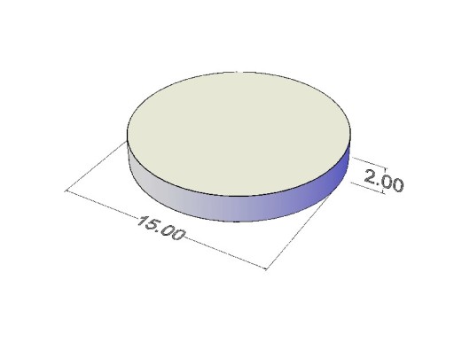 Neodymový magnet valcový MW 15x2 N38 5 ks