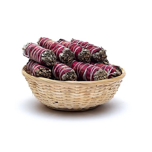 Kadidlo Šalvia biela so sušenými lupeňmi ruží 10-11cm