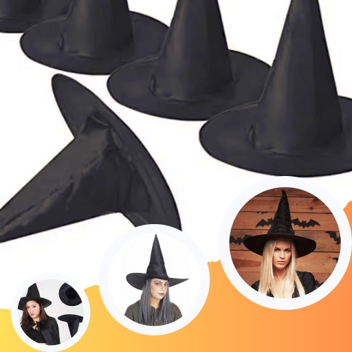 Čarodejnícky klobúčik VEĽKÝ HALLOWEENSKÝ KARNEVAL KARNEVAL ČIERNY 39cm