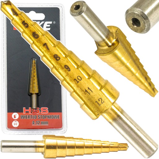 VIANOČNÝ STROMČEK KROK ŠPIRÁLOVÁ KUŽELOVÁ VŔTAČKA DO KOVU 4-12mm HSS TYTAN!