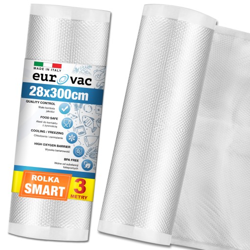 Vrúbkovaná FÓLIA na vákuovú zváračku RUKÁV 28cm ROLKA 3 metre 28x300cm