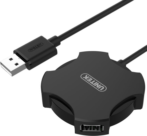 Unitek Y-2178 čierny USB hub pre 4x USB 2.0, malý, Plug&Play