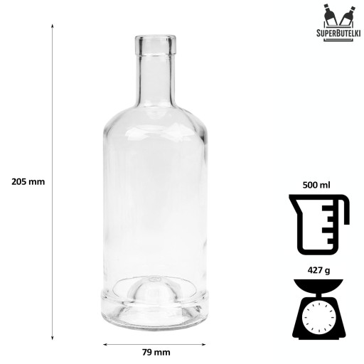 Fľaša 500 ml Tadek na tinktúry, víno, likér, šťavy