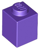 LEGO 3005 BRICK 1x1 fialová (9g) 16 ks.