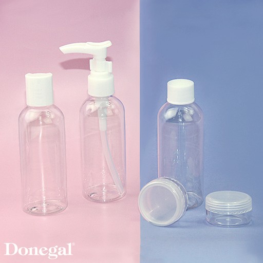 Donegal Sada 5 cestovných nádobiek na kozmetiku, ideálne do lietadla.