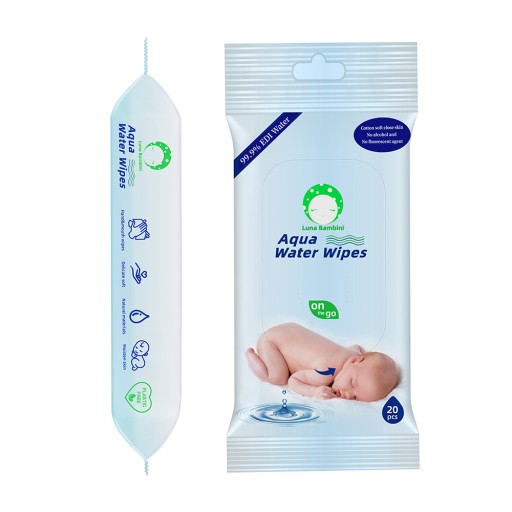 Vlhčené obrúsky pre deti AQUA VODNÉ Utierky 2x20 ks.