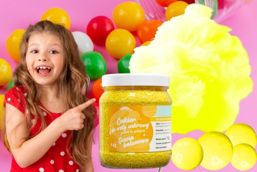 Farebný CUKOR NA PLÁVANIE CUKROVINY 1kg BALÓNOVÁ GUMA