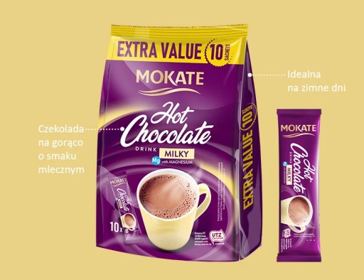 Z NEMECKA Mokate Milky + Mg čokoláda na pitie 10 vrecúšok