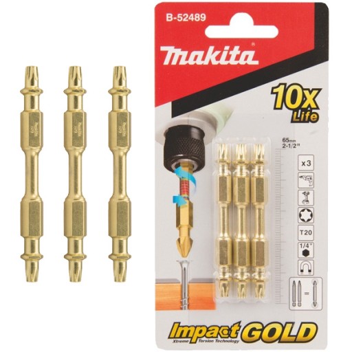 MAKITA T20 BIT SET DOUBLE END 3KS