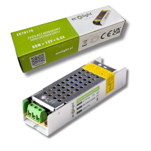 Zdroj pre LED pás 80W 12V DC 6,6A IP20 SLIM
