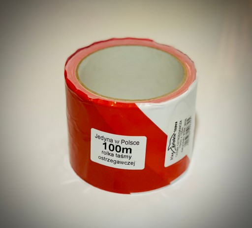 Červeno-biela výstražná páska 75mm x 100m