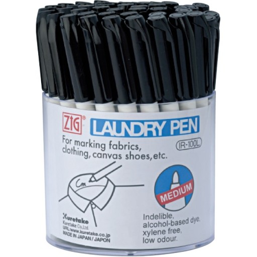 Laundry Pen - Kuretake - čierny fix na látku