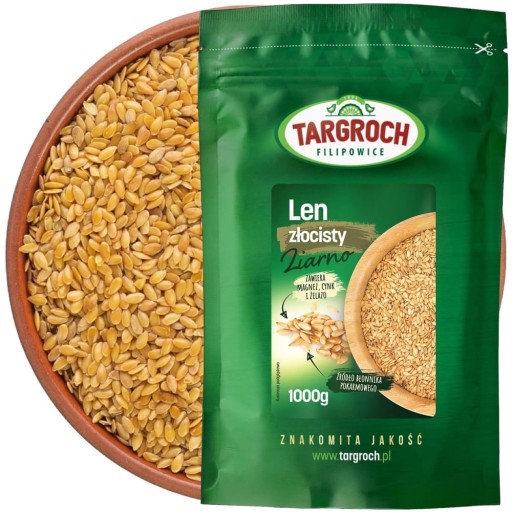 Ľanové semienko Zlaté ľanové semienko prírodný čistý ľan 1kg 1000g TARGROCH