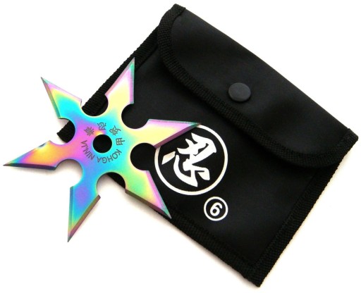 Vrhací nôž SHURIKEN STAR DART 6 RAINBOW KRYT N402B