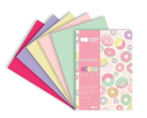 DECO Sweet A4 farebný blok 20 listov Happy Color