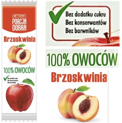 DOBRÁ PORCIA ovocný list prúžok broskyňa pena jablko broskyňa 16g