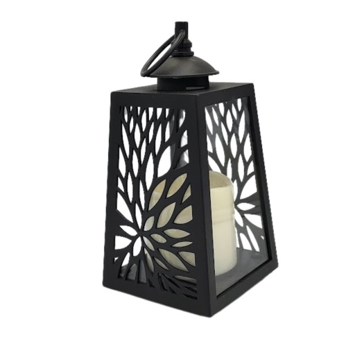Prelamovaná lampa s LED sviečkou Lucerna so sviečkou s vložkou batérie