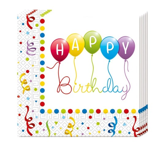 Happy Birthday Streamers Narodeninové obrúsky