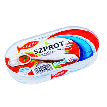 Šproty v paradajkovej omáčke Graal 170g